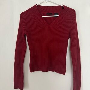 Moda International Cherry Knit V-Neck Top